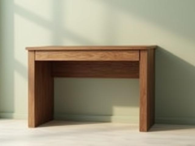 A sturdy, minimalist oak desk with clean lines.